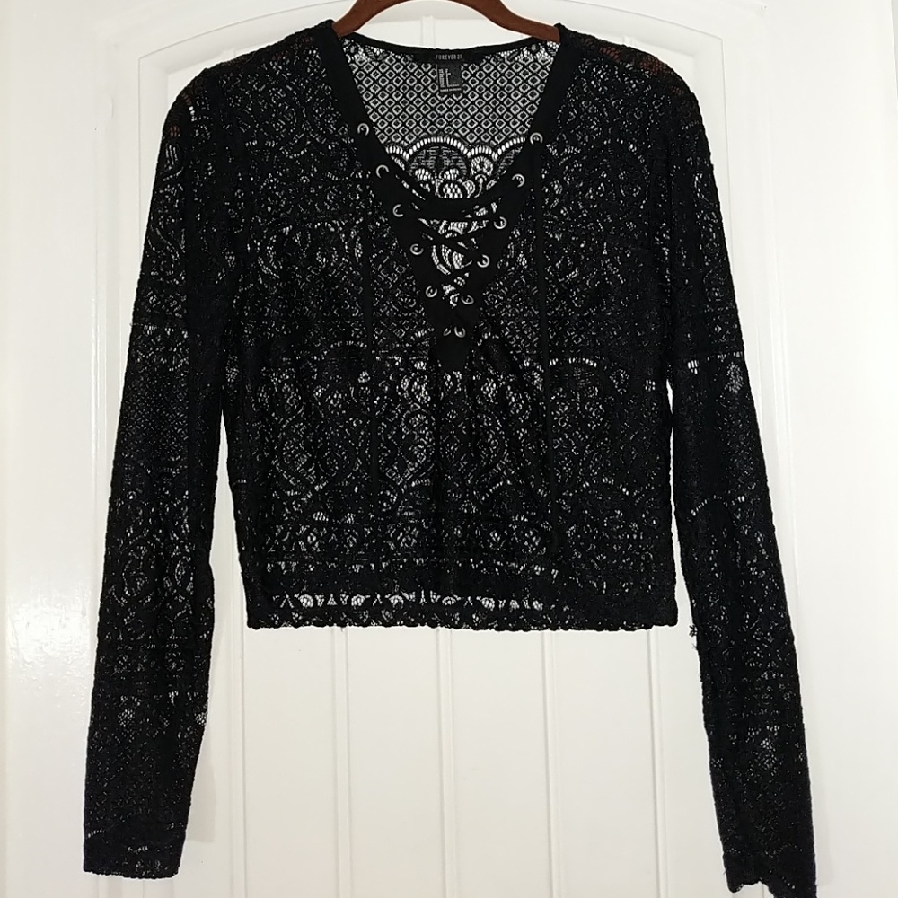 Black lace long sleeve